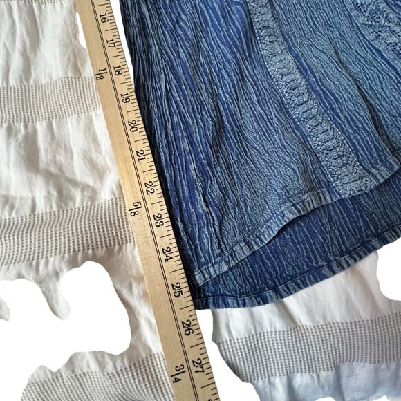 Bunulu Denim Look Crinkle Elasticated Waist Fit n Flare Capri Pant 3X - Picture 6 of 10